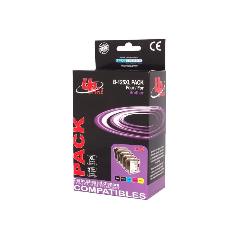 3584770889722-Cartouche compatible Brother LC125XL/LC127XL - Pack de 5 - noir x2, cyan, magenta, jaune - -P_79384505_1-0