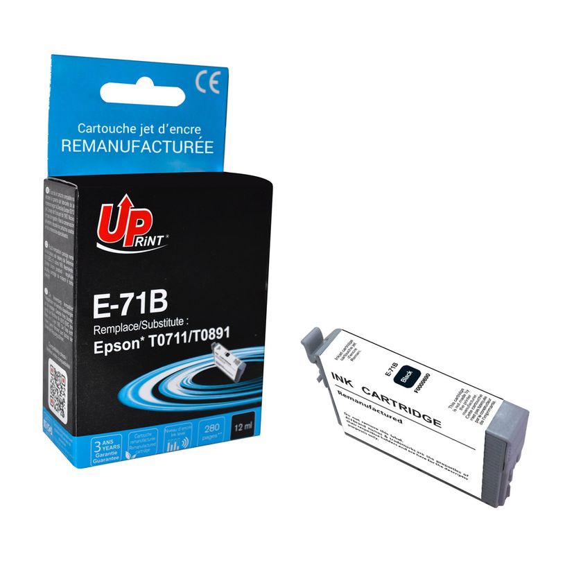 3584770888312-Cartouche remanufacturée Epson T0891 Singe / T0711 Guépard - noir - Uprint--2
