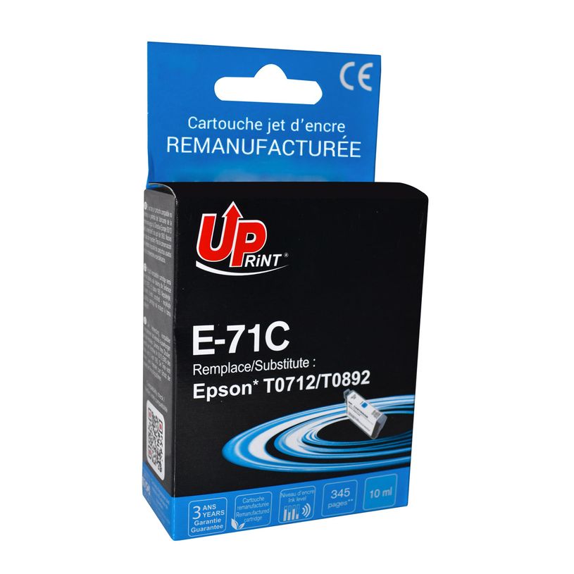 3584770888329-Cartouche remanufacturée Epson T0892 Singe / T0712 Guépard - cyan - Uprint--0