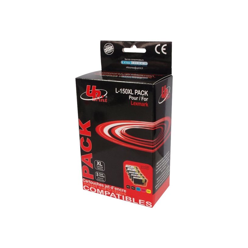 3584770882853-Cartouche compatible Lexmark 150XL - pack de 5 - noir x2, cyan, magenta, jaune - Uprint-P_79385683_1-0