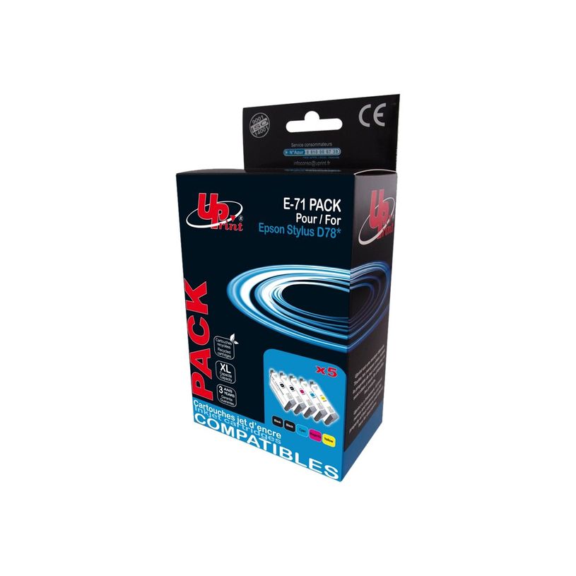 3584770888350-Cartouche compatible Epson T0895 Singe - pack de 5 - noir x2, cyan, magenta, jaune - Uprint-P_79385688_1-0