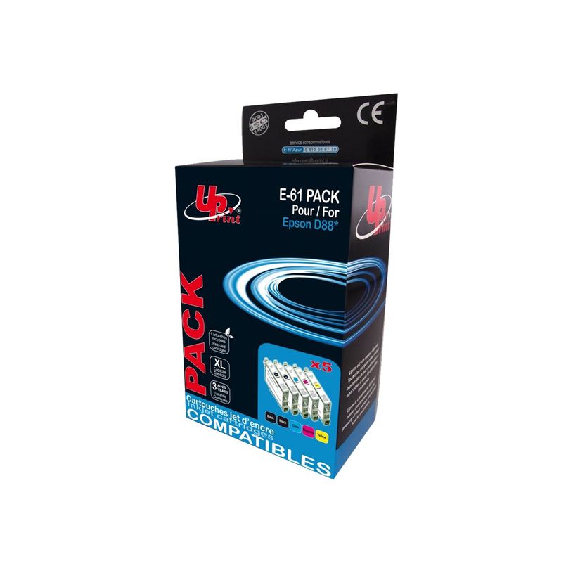 3584770888404-Cartouche compatible Epson T0615 Ourson - pack de 5 - noir x2, cyan, magenta, jaune - Uprin-P_79385693_1-0