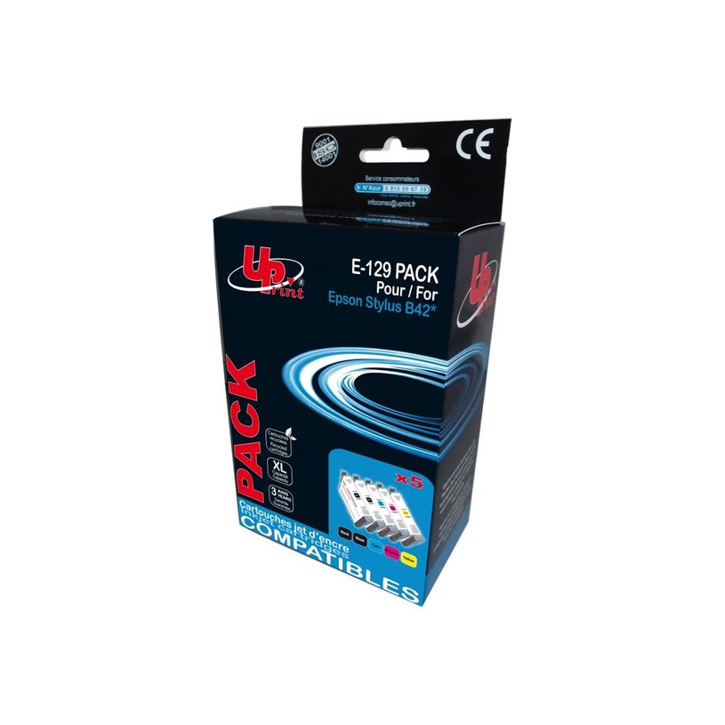 3584770888503-Cartouche compatible Epson T1295 Pomme - pack de 5 - noir x2, cyan, magenta, jaune - UPrint-P_79385703_1-0