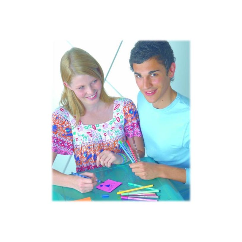 4006381121064-STABILO Pen 68 - Feutre pointe moyenne - bleu fluo-P_79386207_3-2