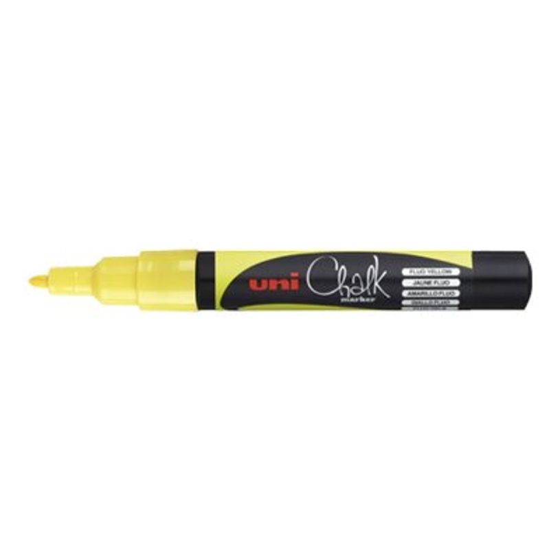 4902778175439-UNI CHALK - Marqueur craie - pointe fine conique - jaune fluo-P_79386503_2-1