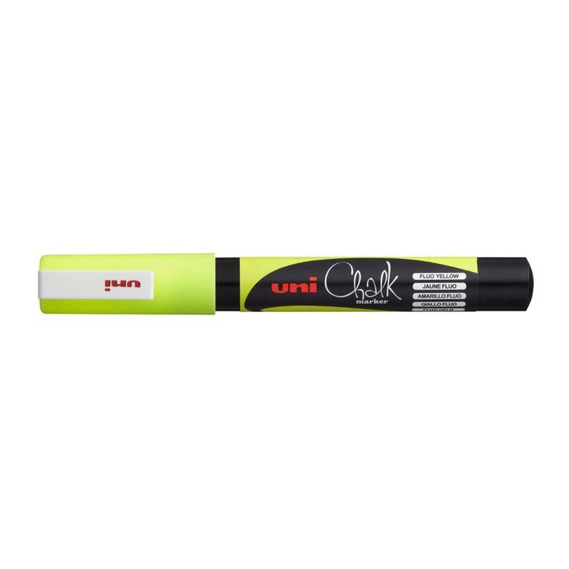 4902778175439-UNI CHALK - Marqueur craie - pointe fine conique - jaune fluo-P_79386503_3-2