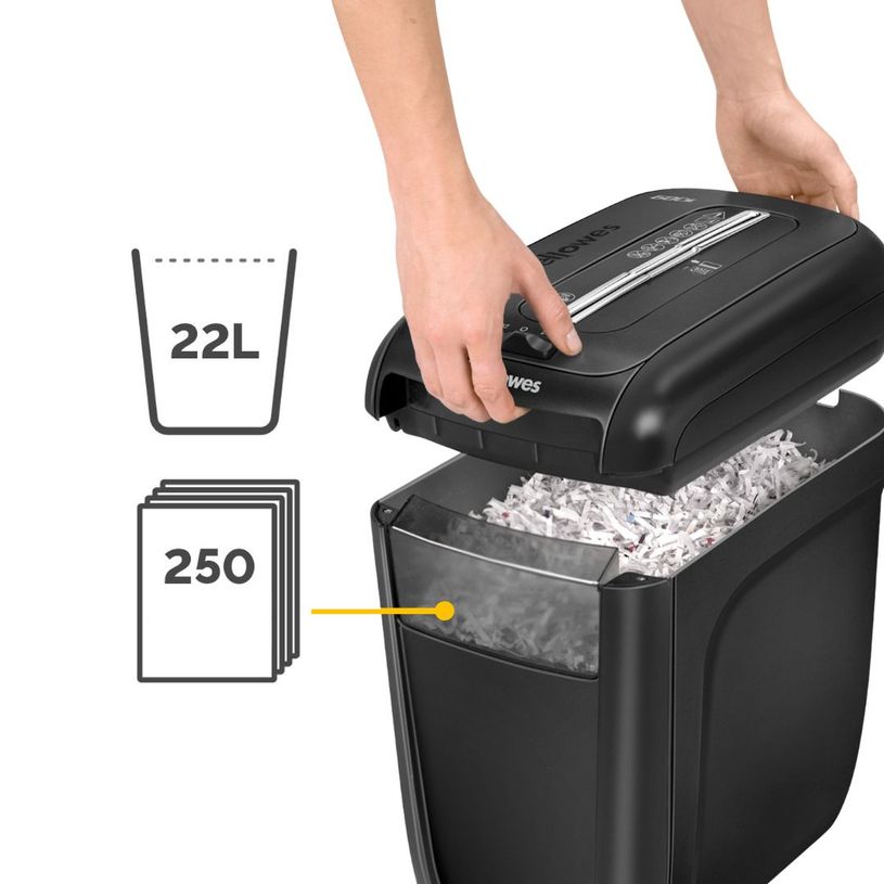 043859642854-Fellowes Powershred 60CS - destructeur de documents coupe croisée - 10 feuilles - Corbeille 22 litres--4