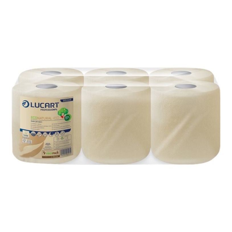 3661679522414-Lucart Professional EcoNatural - Rouleau d'essuie-mains double épaisseur - 450 feuilles - -P_79388231_1-0