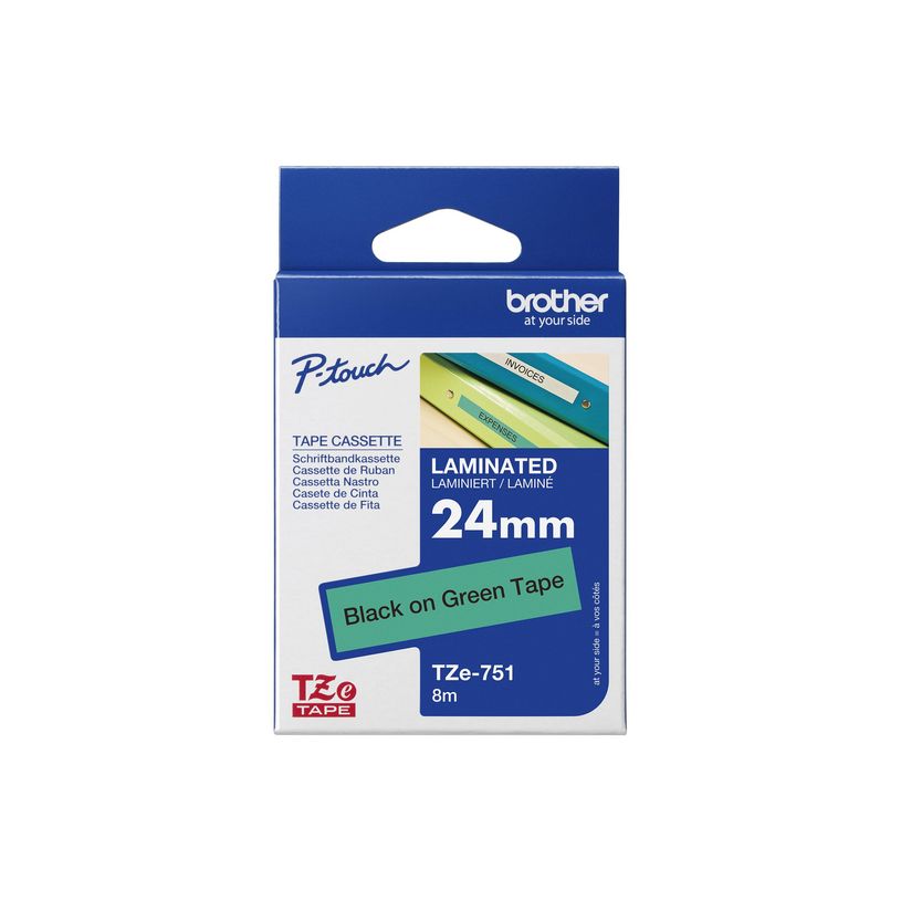 4977766692434-Brother TZe751 - Ruban d'étiquettes auto-adhésives - 1 rouleau (24 mm x 8 m) - fond ver-P_79388323_17-12