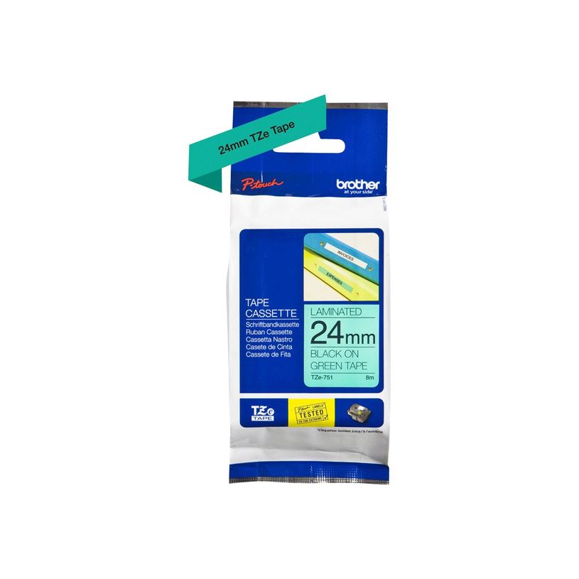 4977766692434-Brother TZe751 - Ruban d'étiquettes auto-adhésives - 1 rouleau (24 mm x 8 m) - fond vert-P_79388323_5-11