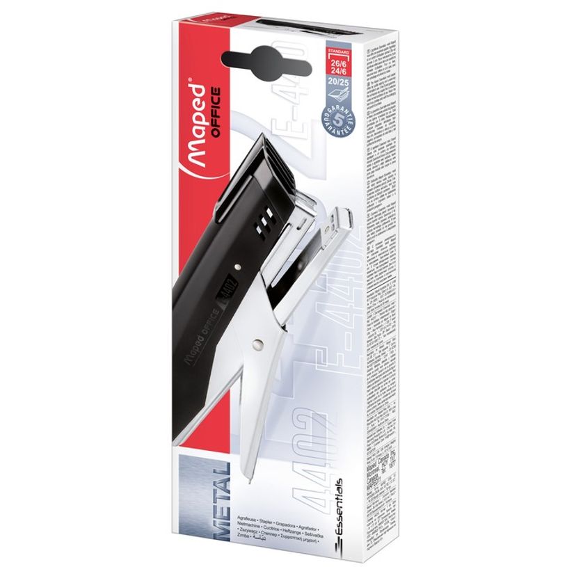 3154144402101-Maped - Pince agrafeuse Essentials E4402 noir - capacité de 25 feuilles - agrafes 24/6 ou -P_79388343_1-0