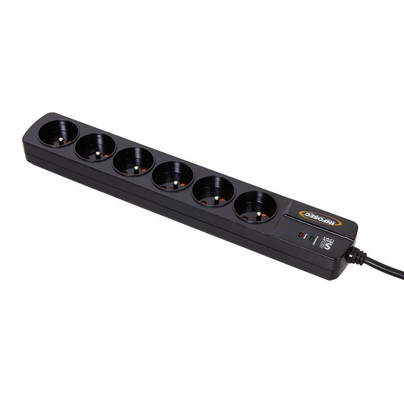 3700085612811-INFOSEC S6 Black Line II - Multiprise parafoudre 6 prises - parasurtenseur 2500 W-P_79388469_2-0