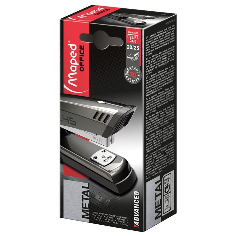 3154143545113-Maped - Agrafeuse Advanced Half Strip A3545 taupe - capacité de 25 feuilles - agrafes 24/6-P_79388922_2-0