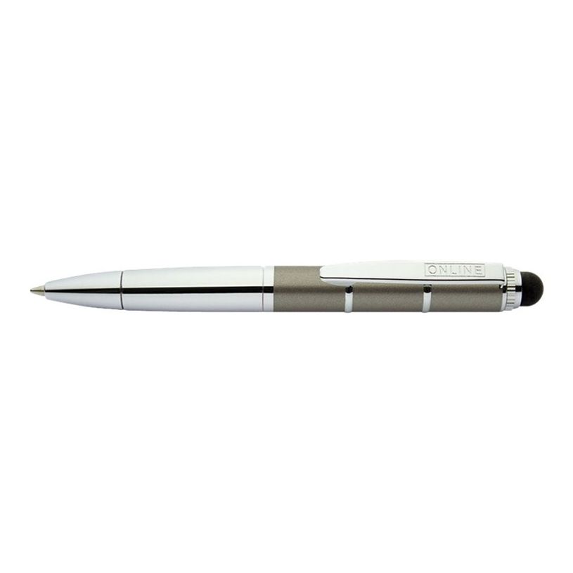 4014421336606-Online Piccolo - Stylo à bille gris métallique - encre bleue-P_79389165_1-0