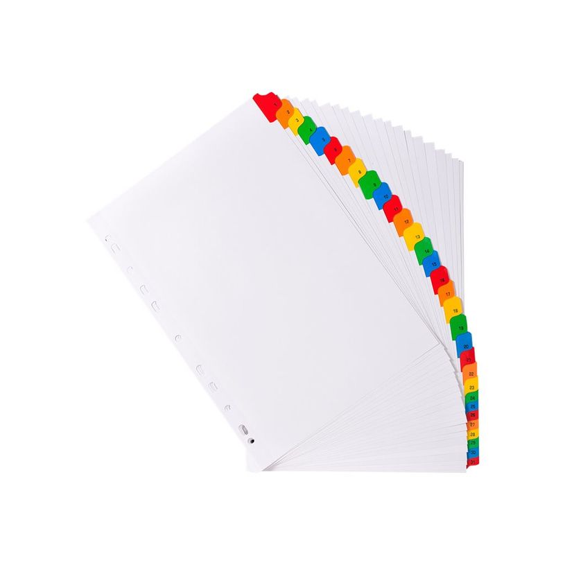 3130630011316-Exacompta Nature Future - Intercalaire 31 positions numériques 1 à 31 - A4 - carte blanch-P_79389275_1-1