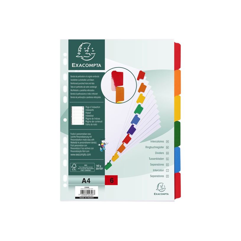 3130630023067-Exacompta Nature Future - Intercalaire 6 positions - A4 - carte blanche-P_79389276_3-0