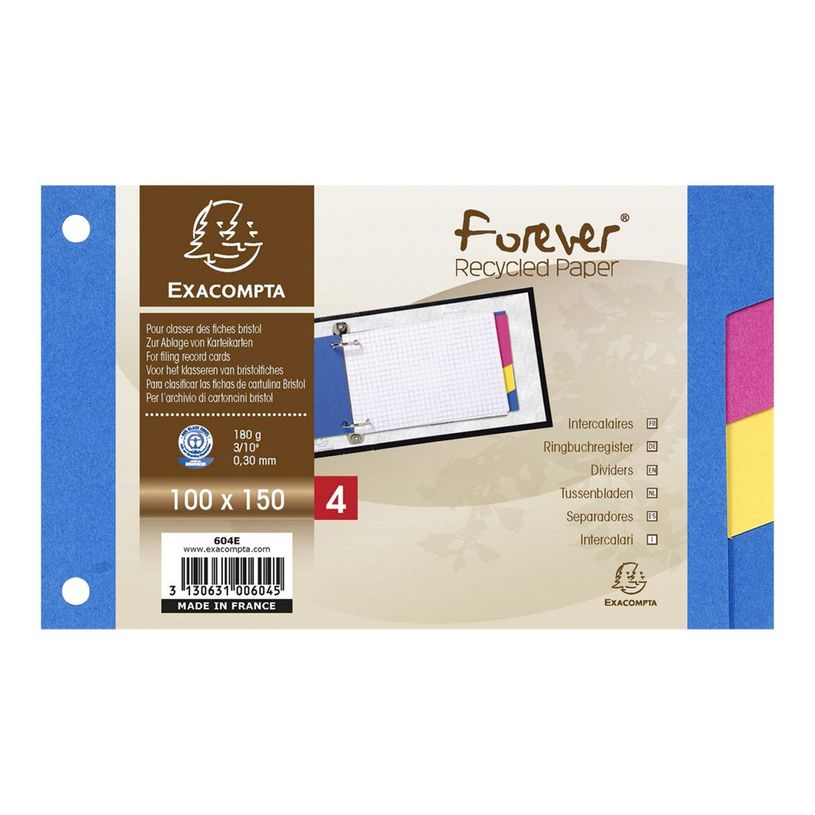 3130631006045-Exacompta Forever - Intercalaire 4 positions - pour fiches Bristol 10 x 15 cm - carte recyc-P_79389294_2-5