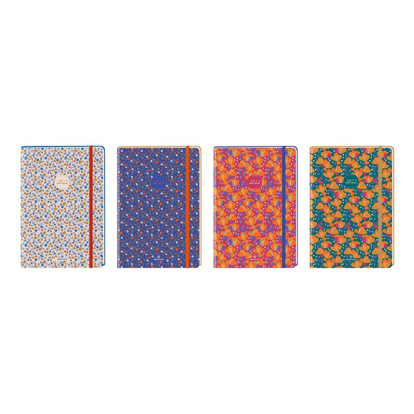 3664447106076-Agenda à élastique Anahita - 1 semaine sur 2 pages - 17 x 24,5 cm - disponible dans diff