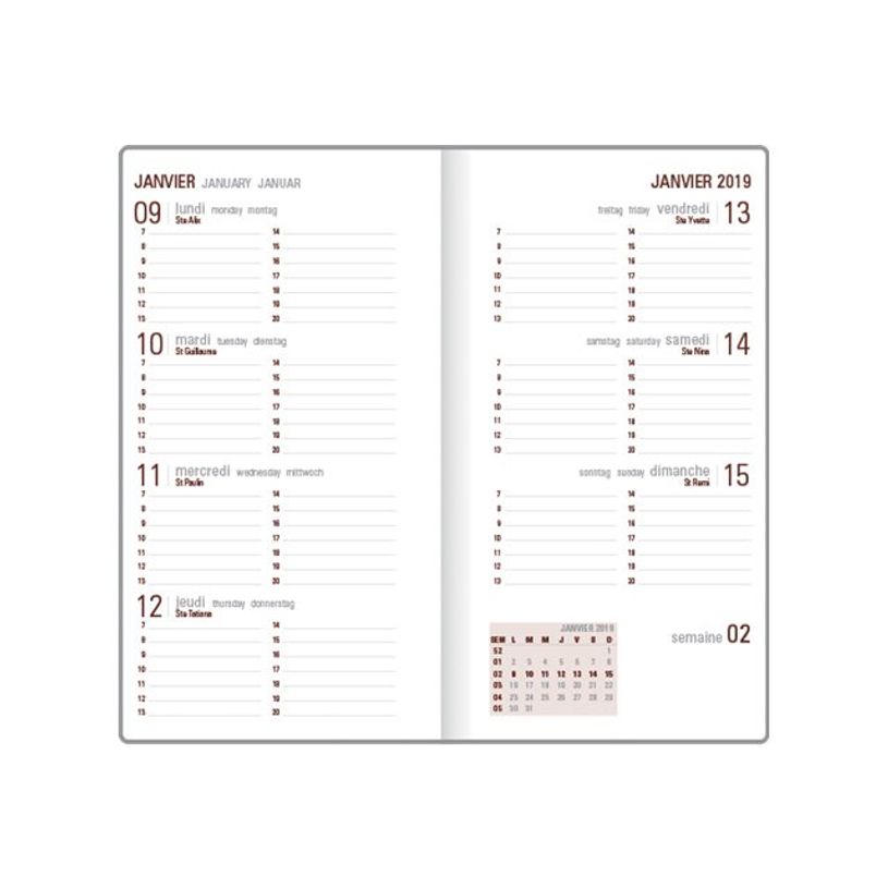 3664447135205-Agenda de poche Flex - 1 semaine sur 2 pages - 9,5 x 17,5 cm - noir - Oberthur-P_79389488_1-1