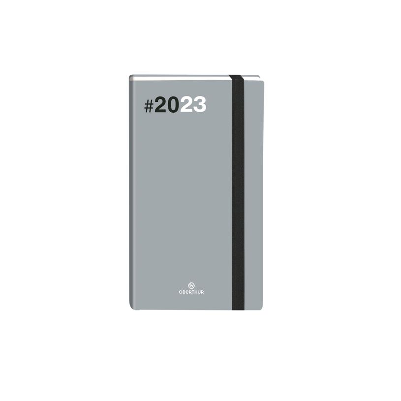 3664447135229-Agenda de poche Flex - 1 semaine sur 2 pages - 9,5 x 17,5 cm - gris - Oberthur-P_79389490_2-0