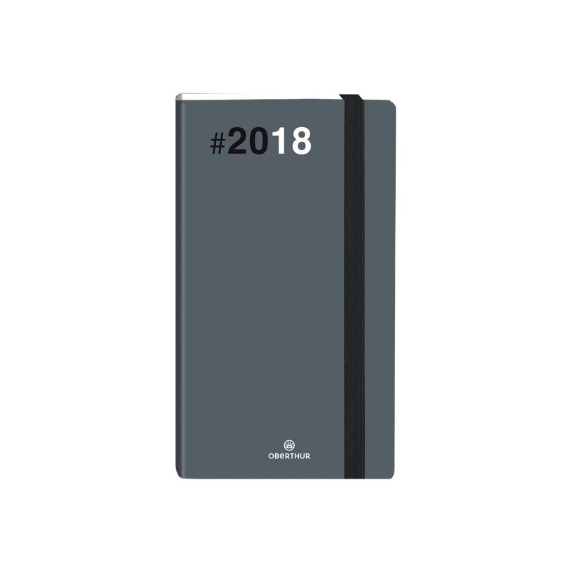 3664447135229-Agenda de poche Flex - 1 semaine sur 2 pages - 9,5 x 17,5 cm - gris - Oberthur-P_79389490_3-2
