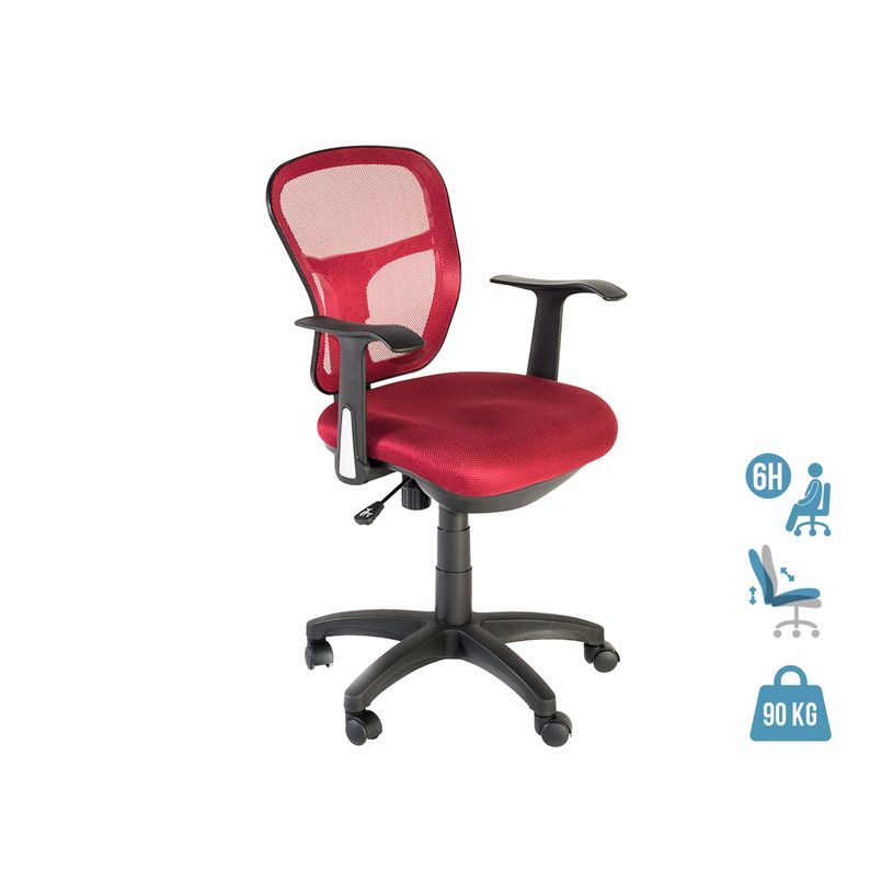 3760185025058-Fauteuil de bureau PHOENIX - accoudoirs fixes - Bordeaux-P_79389835_1-0