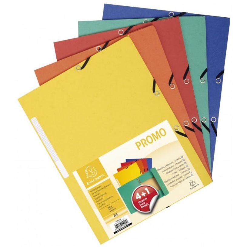 3130638550053-Exacompta - 5 Chemises à rabats dont 1 offerte - A4 - couleurs assorties-P_79389911_1-0