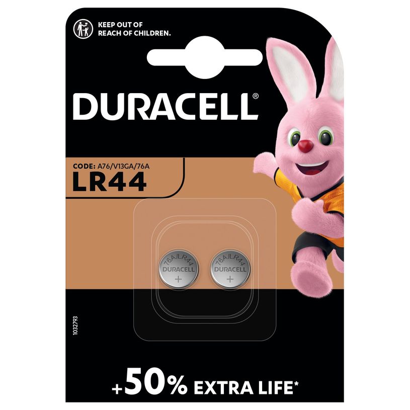 5000394504424-DURACELL LR44 - 2 piles boutons spéciales - 1,5V--0