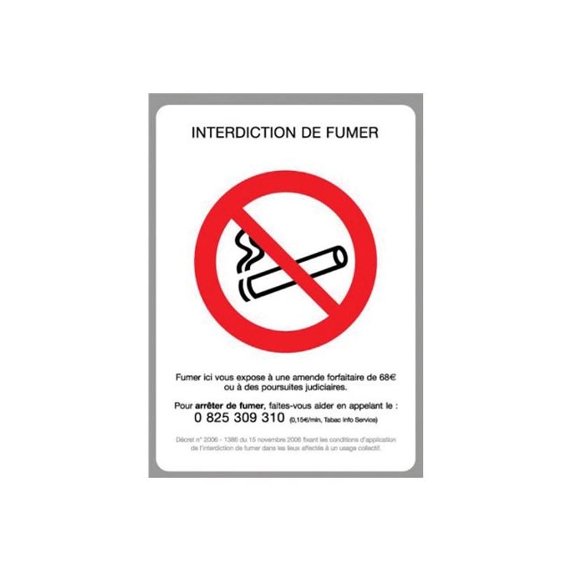 3462620026599-Bequet - Pancarte "Interdiction de fumer" - 21 x 15 cm-P_79390161_1-0
