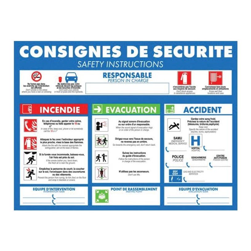 3462620026698-Bequet - Pancarte "Consignes de sécurité" - 29,5 x 18 cm-P_79390162_1-0