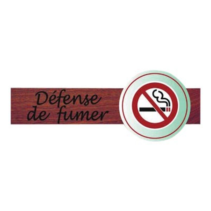 3462620089549-Bequet - Plaque "Duosign" - Défense de fumer - 22 x 8 cm - bois exotique/PVC-P_79390219_1-0