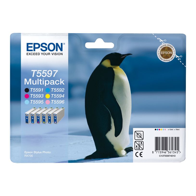 8715946361345-Epson T5597 Pinguin - Pack de 6 - noire, cyan, cyan clair, magenta, magenta clair, jaune - -P_79390703_2-1