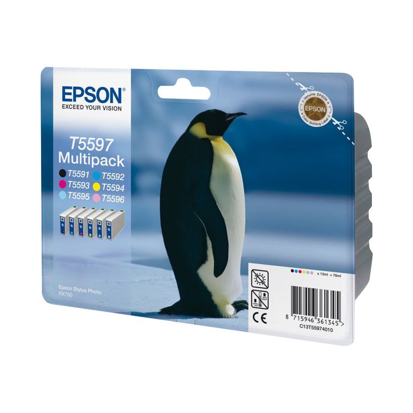 8715946361345-Epson T5597 Pinguin - Pack de 6 - noire, cyan, cyan clair, magenta, magenta clair, jaune - -P_79390703_3-2