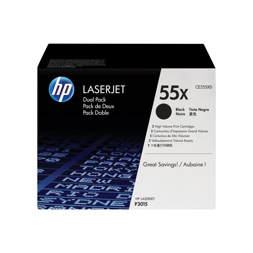 0885631277102-HP 55X - Paquete de 2 - Alto rendimiento - negro - original - LaserJet - cartucho de tóner (CE255XD) - para LaserJet Enterprise MFP M525; LaserJet Enterprise Flow MFP -P_79391215_28-20