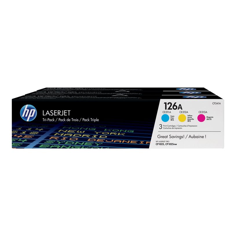 0886112385606-HP 126A - Pack de 3 - jaune, cyan, magenta - cartouche laser d'origine (CF341A)-P_79391288_3-0
