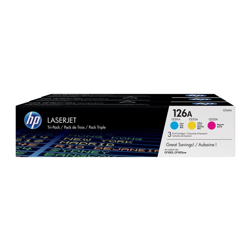 0886112385606-HP 126A - Pack de 3 - jaune, cyan, magenta - cartouche laser d'origine (CF341A)-P_79391288_46-31