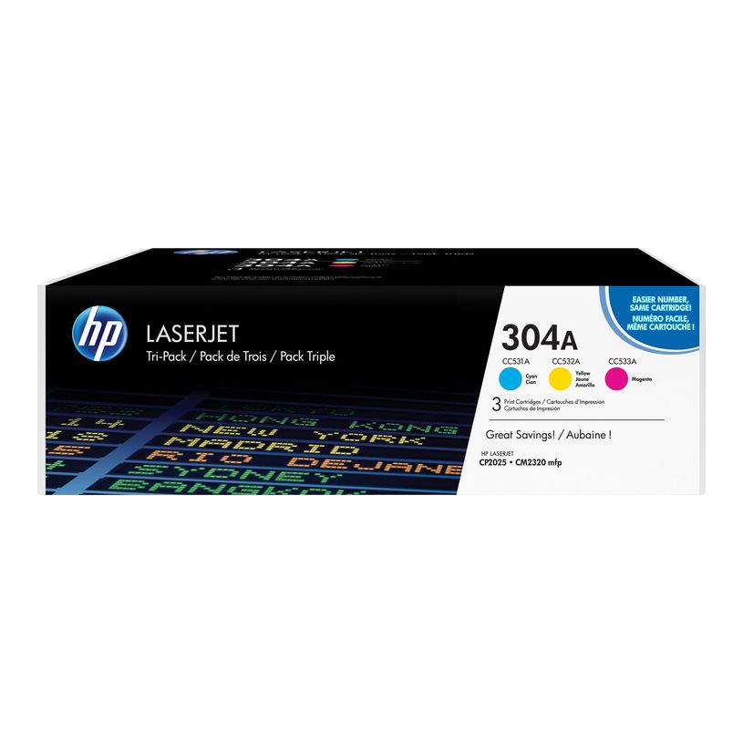 0887111403032-HP 304A - Pack de 3 - cyan, magenta, jaune - cartouche laser d'origine-P_79391373_34-24