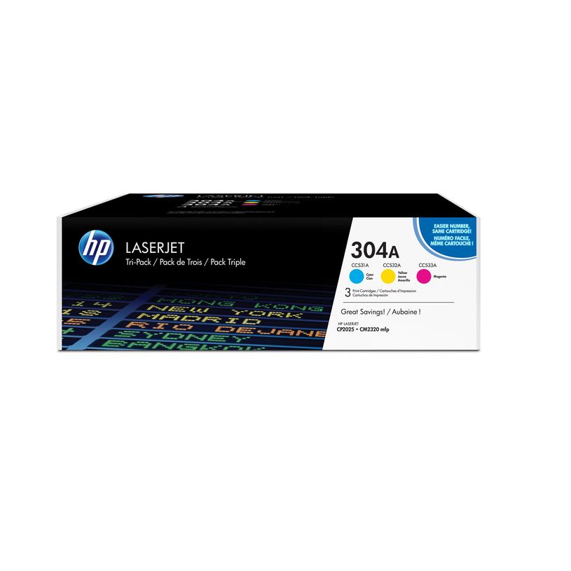 0887111403032-HP 304A - Pack de 3 - cyan, magenta, jaune - cartouche laser d'origine-P_79391373_38-14
