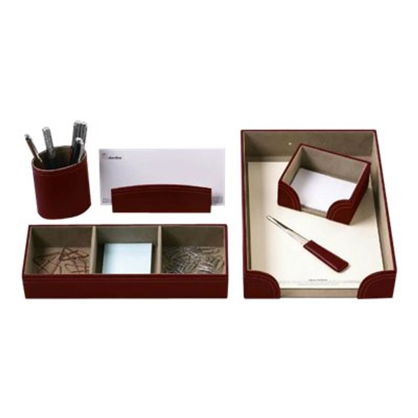3108724667022-Oberthur - Parure de bureau - 6 pièces - bordeaux-P_79392126_2-1