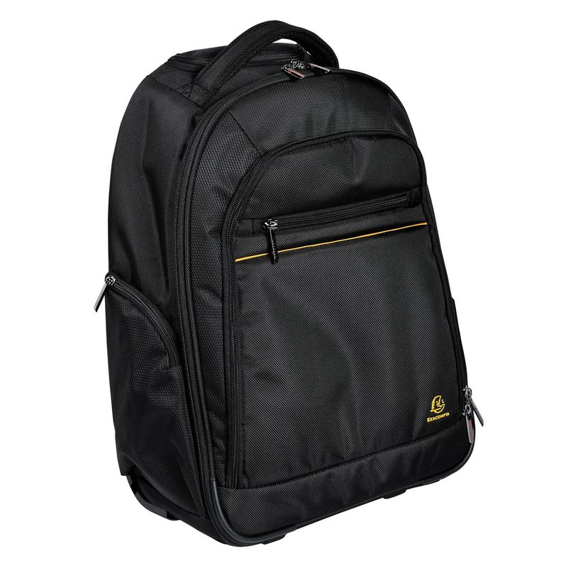3130630186342-Exacompta Exactive - Sac à dos à roulettes pour ordinateur portable 15,6" - noir, orange--2