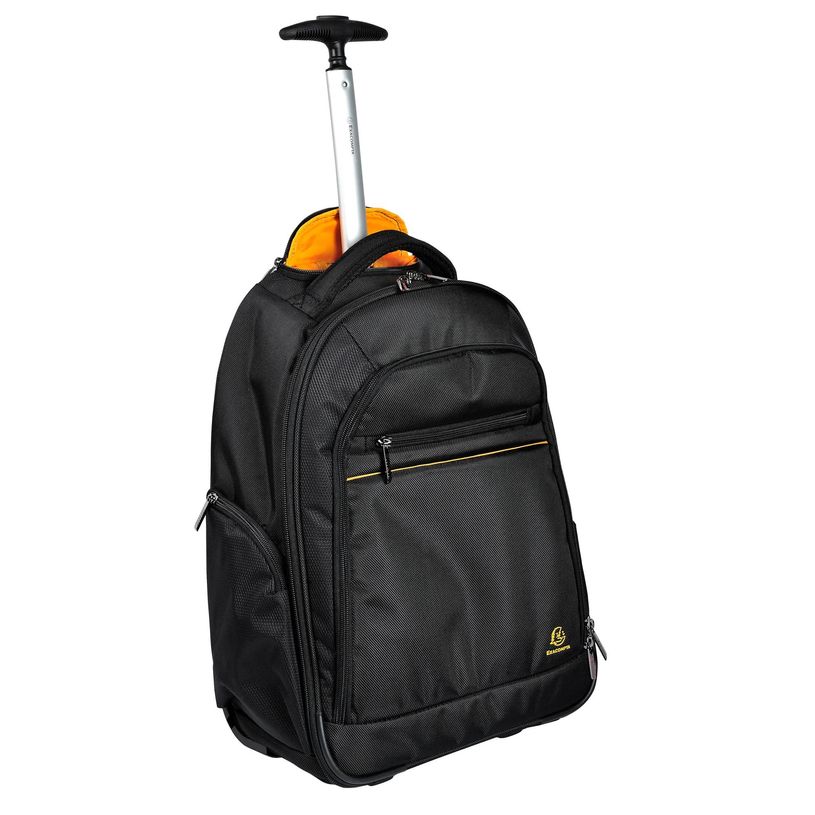 3130630186342-Exacompta Exactive - Sac à dos à roulettes pour ordinateur portable 15,6" - noir, orange--5