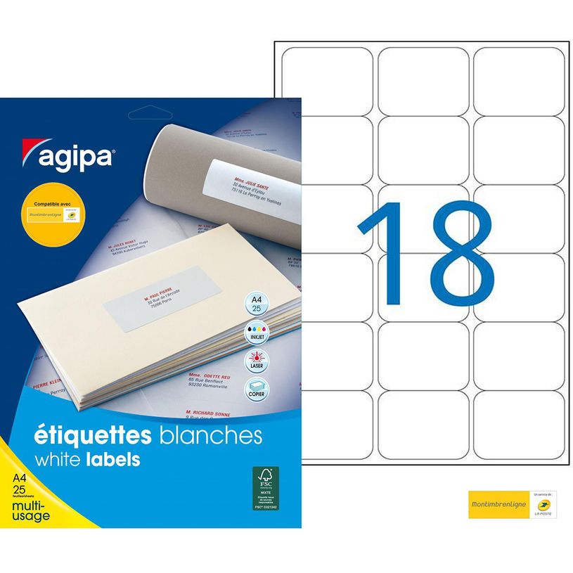 3270241196153-Apli Agipa - 450 Étiquettes adhésives blanches multi-usages - 63,5 x 46,6 mm - coins arro-P_79392885_1-0