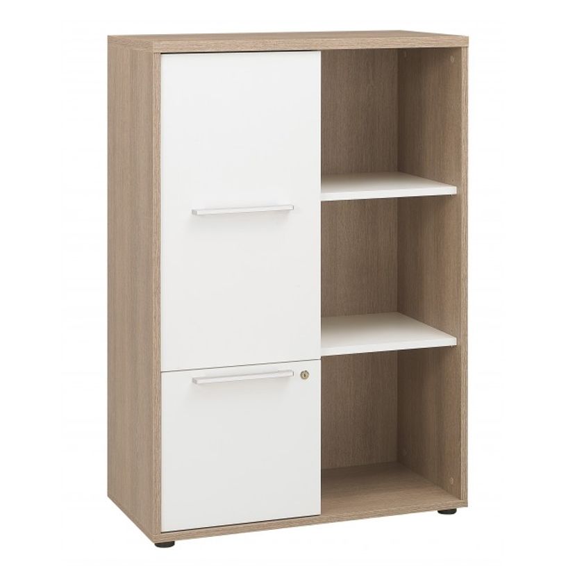 3483600460509-Rangement haut ARPE - L80 x H116 x P41 - Chêne et blanc-P_79393567_1-0