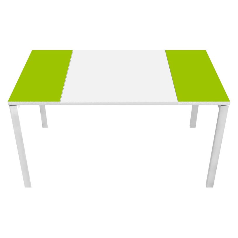3660141250794-Bureau droit EASYDESK - L140 x P80 cm  - Blanc/vert-P_79393753_1-0