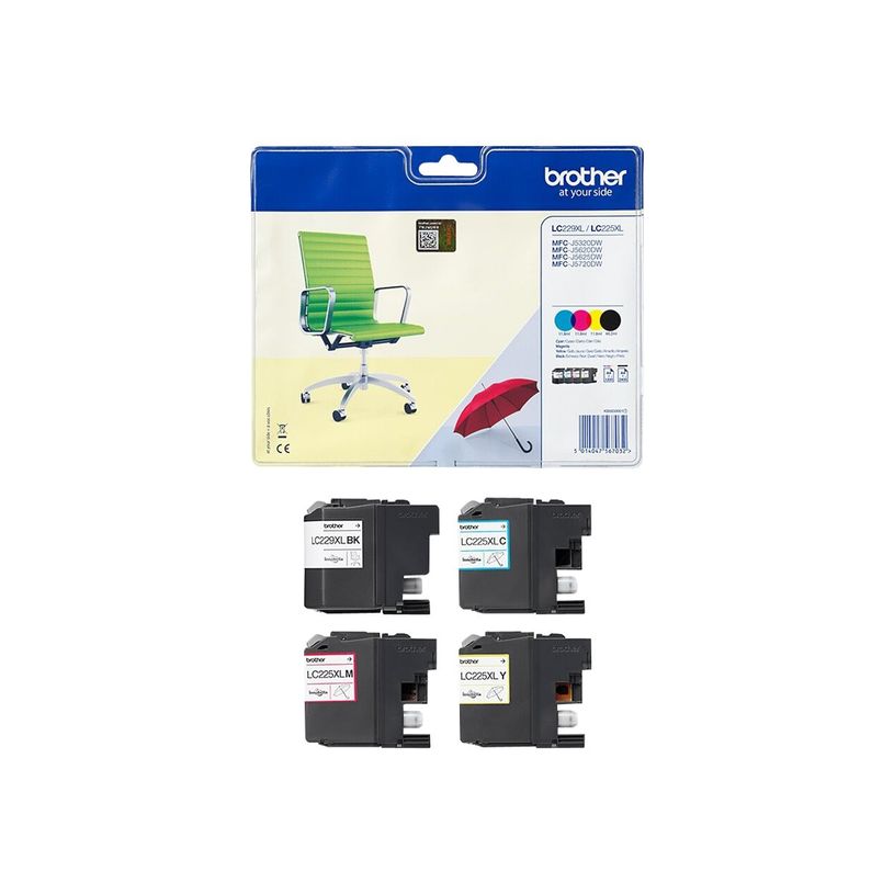 5014047567032-Brother LC225XL/LC229XL - Pack de 4 - noir, cyan, magenta, jaune - cartouche d'encre origin-P_79394013_2-1