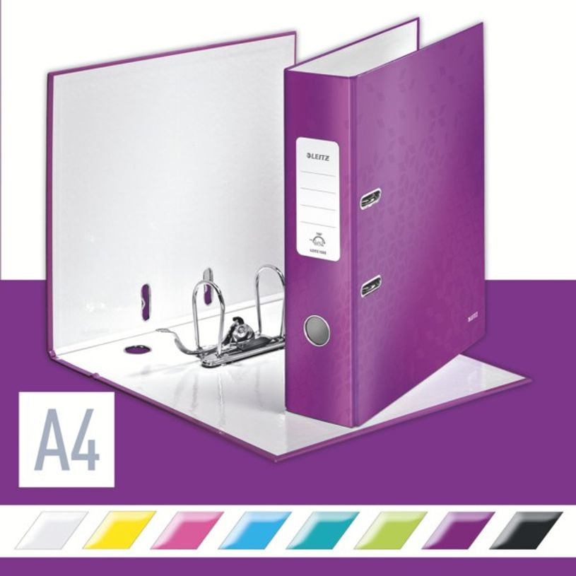 4002432104048-Leitz WOW 180° - classeur à levier - pour A4 - capacité : 600 feuilles - violet métalli-P_79394559_2-1