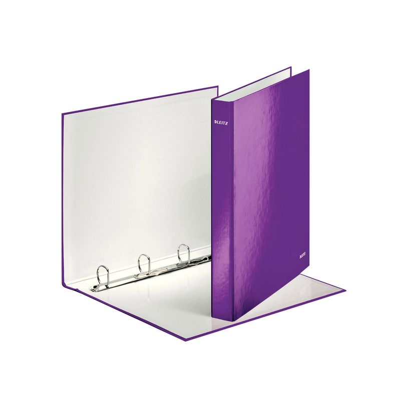 4002432104130-Leitz WOW - Classeur à anneaux - Dos 40 mm - A4 Maxi - pour 250 feuilles - violet métalli-P_79394561_2-1