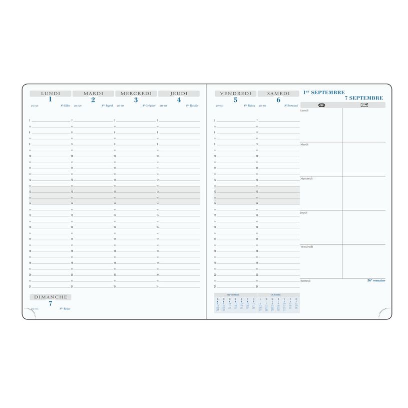 3660942047845-Agenda Floralie - 1 semaine sur 2 pages - 21 x 27 cm - disponible dans différentes couleur-P_79394647_2-1