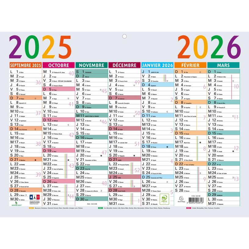 3660942048743-Calendrier Multicolore 29,5 x 22 cm - Septembre à Septembre - Exacompta-P_79394653_1-0