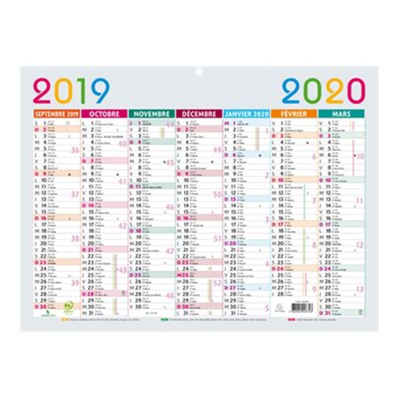 3660942048743-Calendrier Multicolore - 7 mois par face - 29,5 x 22 cm - Septembre à Septembre - Exacompt-P_79394653_3-2